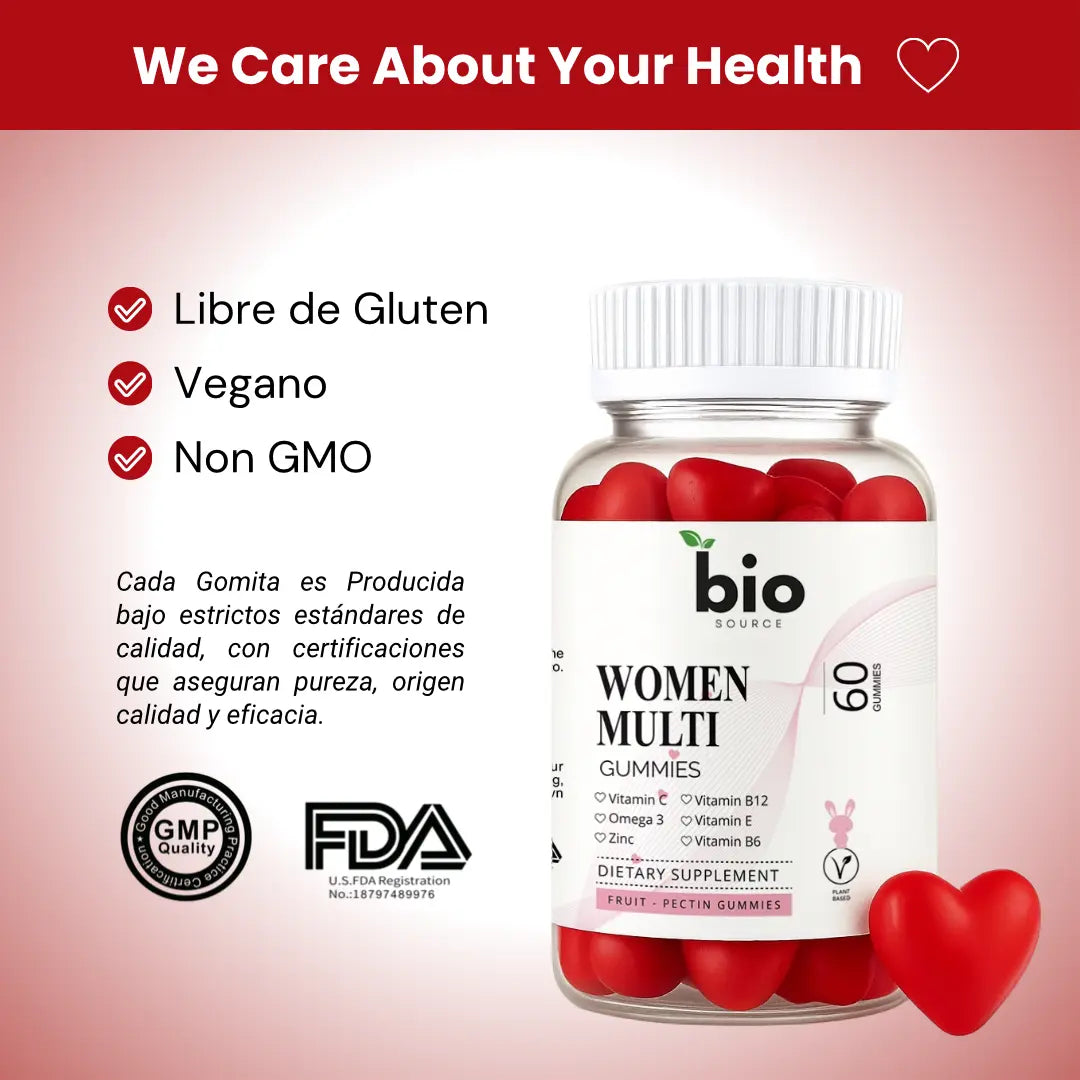 Gomitas Multi Vitamínicas Esenciales para Mujeres - Bio Source