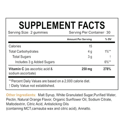 Vitamina C 1000mg por Porción Especial para los Niños en la familia Snack Delicioso y Saludable - Bio Source