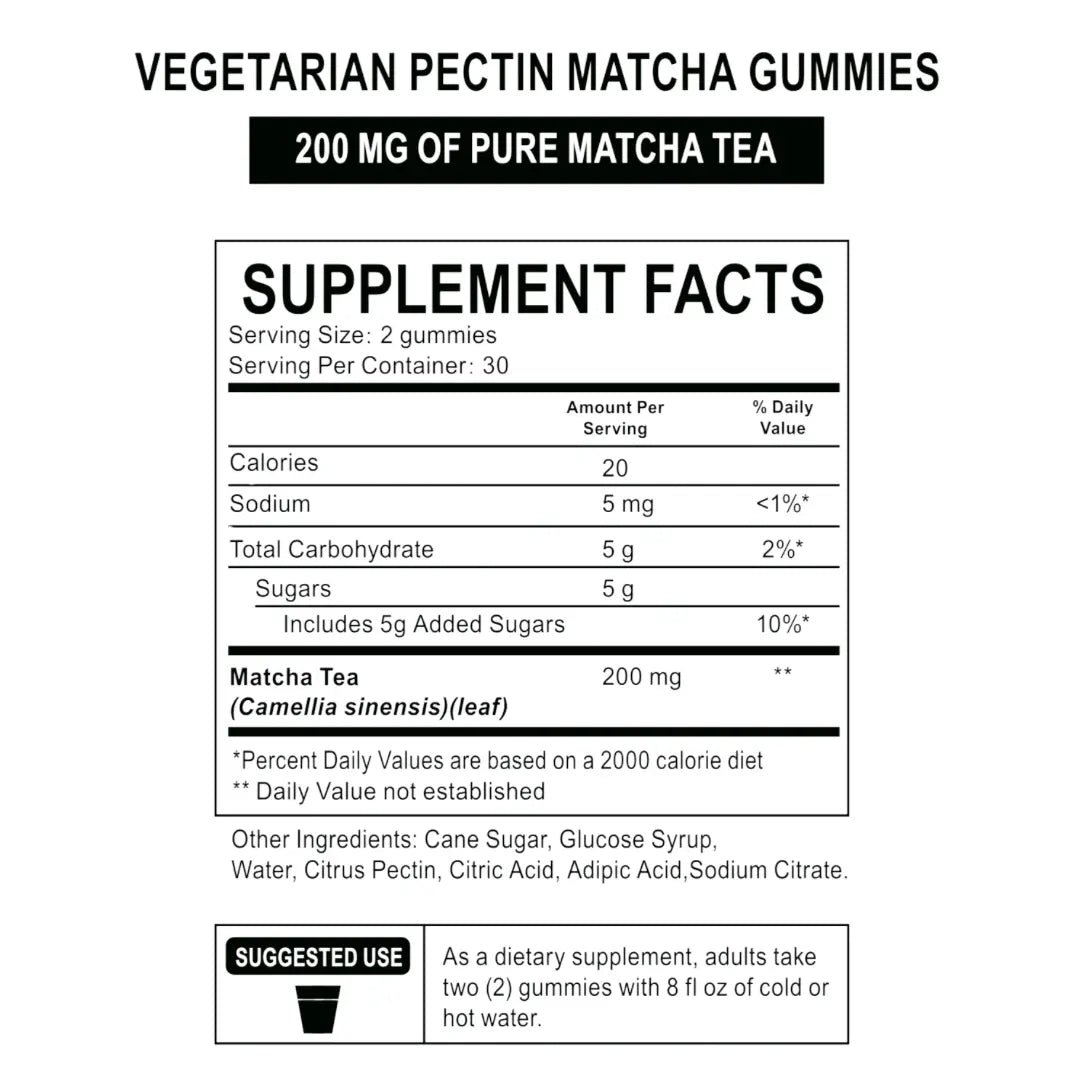 Matcha Gomitas 200mg Sabor Natural - Bio Source