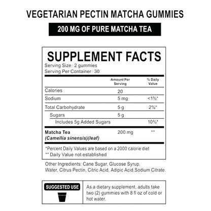 Matcha Gomitas 200mg Sabor Natural - Bio Source